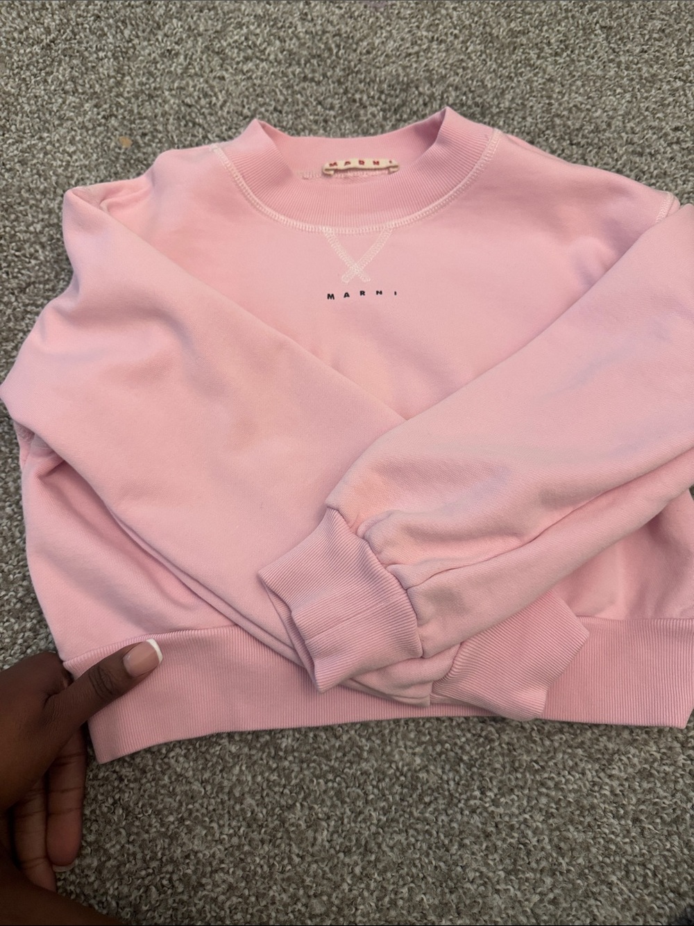 Marni Pastel Pink Logo Crew Sweatshirt